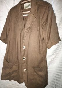 Brown Short Sleeve Blazer