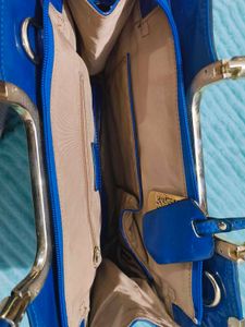 SUSEN Blue Patterned Leather Satchel