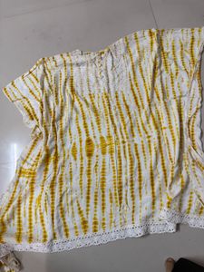 Tie-Dye Top with Lace Detail Coord set