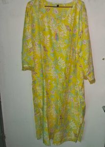 Yellow Floral Print Kurti