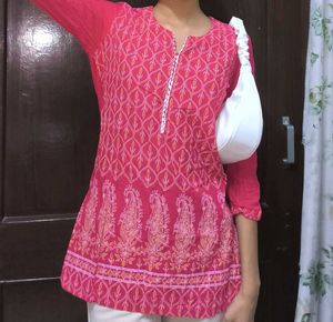 Pink Printed Kurta