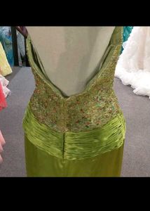 Slit Trail Rhinestone Halter Dress Gown Urbanic