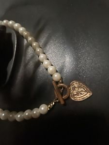 Silver Herringbone Pearl Necklace