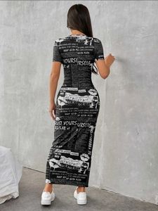 Trendy Graphic Print Maxi Dress