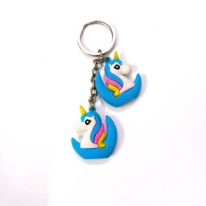 Blue Unicorn Keychain