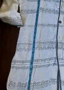 White Embroderied Short Kurta For Boy