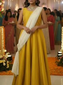 🔥💛Indya mustard gown for haldi yellow gowwn😍