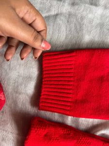 Red Embellished Sweater