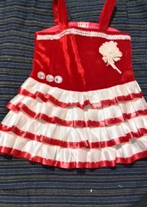 Festive Red & White Party Dress
