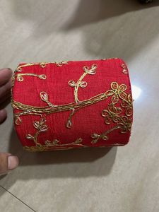 Red Embroidered Pouch