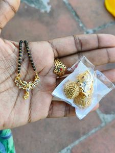 Combo Of Mangalsutra, Ring And Earrings