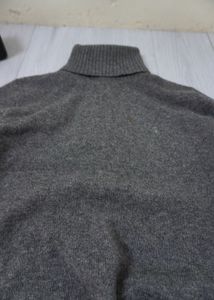 Grey Turtleneck Knit Sweater