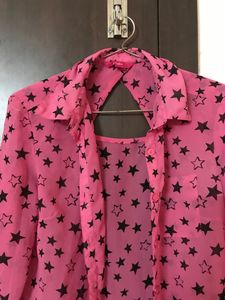 Beautiful Pink Shrug/shirt For Women