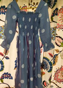 Polka Dot Smocked Maxi Dress