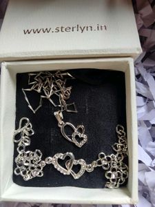 Combo Of  Pendant With Silver Chain And Bracelet ⭐