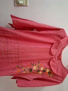 Embroidered Peter Pan Collar Kurti