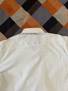 White dotted short sleeve shirt