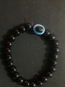 Black Beaded Evil Eye Bracelet