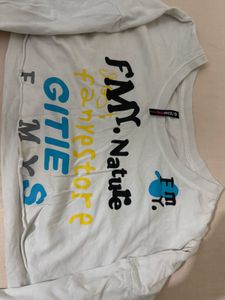 Graphic Print Crop Top