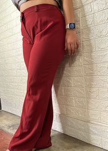 Maroon Pants And Grey H&amp;M Crop Top Combo