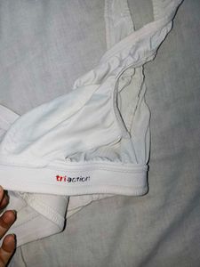 White Worn Off Sports Bra