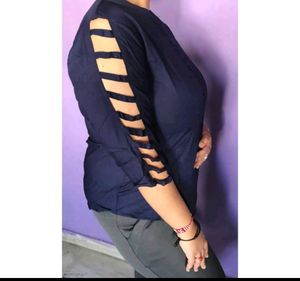 Blue Stylish Shirt With Side Look