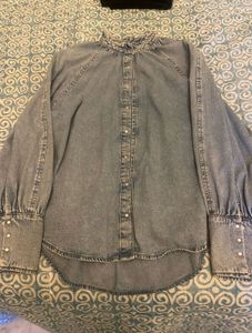 Mango Cotton Denim Shirt