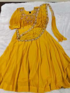 Yellow And Black Gown