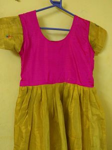 New Golden Silk Anarkali Top