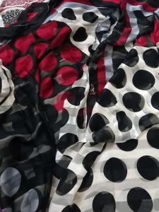 Black And White Stripped Saree