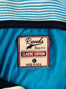 &#34;Young Full Sleeve T-Shirt-Blue with Black Accents