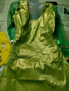 Green Embroidered Kurta Dress