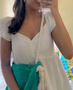 White Peplum Top