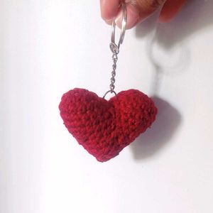 Crochet handmade Heart Keychain
