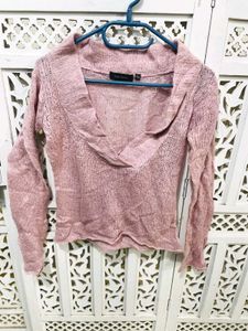 🎀Mauve Knit Cowl Neck Sweater A