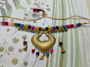 Boho Beaded Necklace &amp; Earring Set