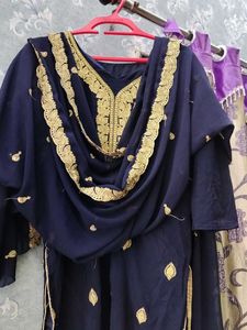 Navy Blue Embroidered Suit