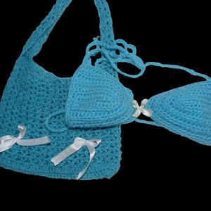 Crochet Bralette And Bag