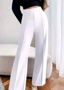 White Flared Leg Pants Size-28 Height-38
