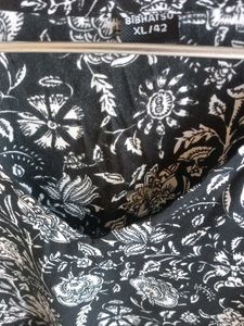 Floral Print Black Top