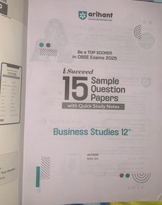 BUSINESS STUDIES 12th 15 sample question papers wi