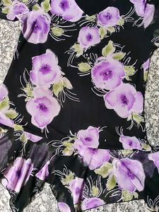 black print top With Free Gift