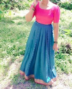 Pink Blouse Pattupavada Its Free