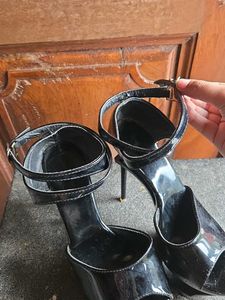 Black Platform Pencil Steletoe Heels