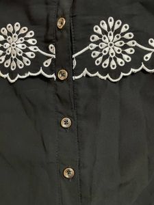 Black embroidered shirt