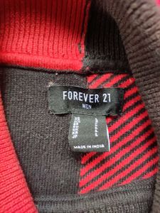 Red &amp; Black Turtleneck Sweater