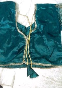 Teal Embroidered Dress Material