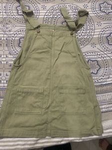 Olive Green Pinafore Dress