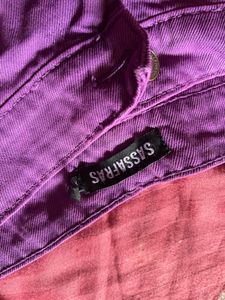 Purple Fringe Bottom Boyfriend Jeans