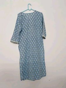 Blue Printed Kurti with Dupatta